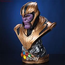 Avengers Endgame Thanos 1/2 Bust Figure 38cm Statue de modèle en résine avec pierres LED