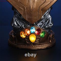 Avengers Endgame Thanos 1/2 Bust Figure 38cm Statue de modèle en résine avec pierres LED