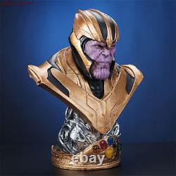 Avengers Endgame Thanos 1/2 Bust Figure 38cm Statue de modèle en résine avec pierres LED