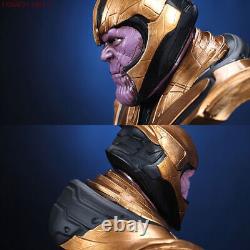 Avengers Endgame Thanos 1/2 Bust Figure 38cm Statue de modèle en résine avec pierres LED