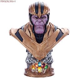 Avengers Endgame Thanos 1/2 Bust Figure 38cm Statue de modèle en résine avec pierres LED