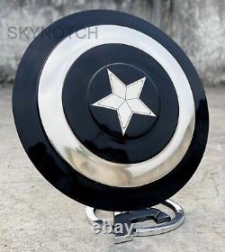 Bouclier du Capitaine America noir Avengers Endgame avec support debout - Cadeau