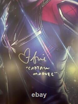 Brie Larson Autographié Avengers Endgame Capitaine Marvel 16x20 Photo Encadrée Jsa