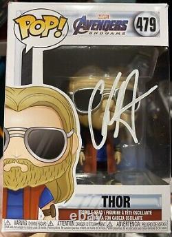 CHRIS HEMSWORTH Figurine Funko Pop Thor signée #479 Avengers Endgame Détérioration de la boîte