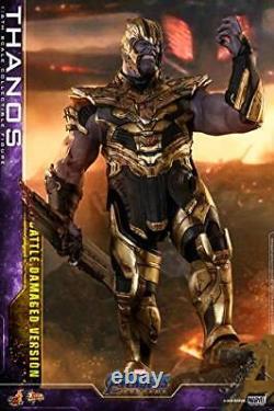 Chef-d'œuvre du cinéma Avengers Endgame Thanos Figurine d'action endommagée par la bataille Hot Toys