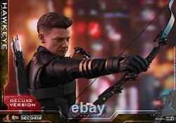 Chef-d'œuvre du film Avengers Endgame Hawkeye avec figurine d'action HotToys et accessoire bonus