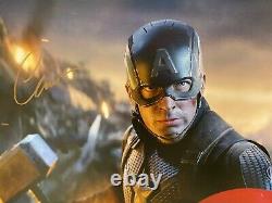 Chris Evans A Signé Captain America Avengers Endgame Signé Témoin Jsa 16x20