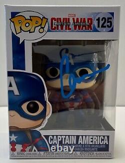 Chris Evans Captain America Avengers Endgame Signé Auto Funko Pop Figure Dg Coa