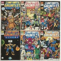 Infinity Gauntlet 1-6 Newsstand 2 3 4 5 Set Thanos 1991 Endgame Movie High Grade