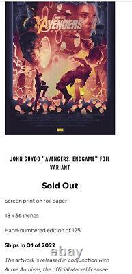 John Guydo Avengers Endgame Foi Variant Prêt À Expédier