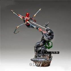 Nouveaux Avengers Endgame Iron Spider Man contre Outrider Art Statue Collectibles 1/10 - Cadeaux