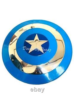 Réplique de cosplay du bouclier en métal bleu de Captain America dans Avengers Endgame
