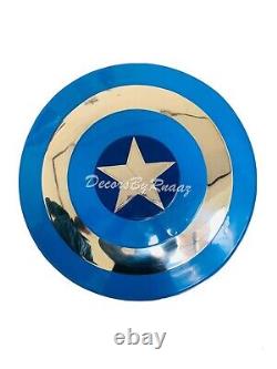 Réplique de cosplay du bouclier en métal bleu de Captain America dans Avengers Endgame