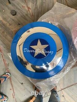 Réplique de cosplay en métal bleu du bouclier en acier du Captain America dans Avengers Endgame