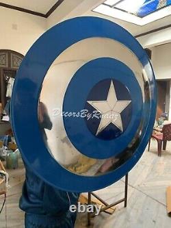 Réplique de cosplay en métal bleu du bouclier en acier du Captain America dans Avengers Endgame