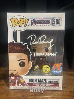 Robert Downey Jr Funko signé avec authentification Swau et nom du personnage