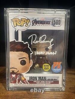 Robert Downey Jr Funko signé avec authentification Swau et nom du personnage