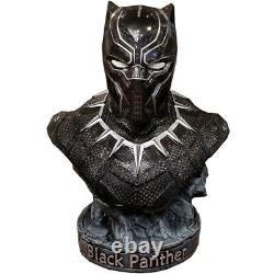 Statue cadeau du modèle de buste en échelle 1/2 de Black Panther Avengers Endgame de 14 pouces.